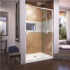 DreamLine Flex 32 in. D x 42 in. W x 74.75 in. H Framed Pivot Shower Door in Chrome with Center Drain White Acrylic Base Kit