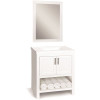 Glacier Bay Spa 30.5 in. W Bath Vanity in White with Cultured Marble Vanity Top in White with White Basin and Mirror Glacier Bay Spa 30.5 in. W Bath Vanity in White with Cultured Marble Vanity Top in White with White Basin and Mirror