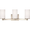 Generation Lighting Hettinger 3-Light Brushed Nickel LED Vanity Light Bar Bath Light with LED Bulbs