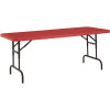 National Public Seating 72 in. Red Plastic Adjustable Height Folding High Top Table