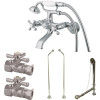 Kingston Brass Combo Set 3-Handle Claw Foot Tub Faucet with Hand Shower in Chrome