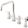 Kingston Brass Modern 2-Handle Bridge Kitchen Faucet with Side Sprayer in Chrome Kingston Brass Modern 2-Handle Bridge Kitchen Faucet with Side Sprayer in Chrome