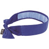 Ergodyne Chill-Its 6700CT Solid Blue Evaporative Cooling Bandana Tie with Cooling Towel