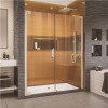 DreamLine Elegance-LS 58-1/2 in. to 60-1/2 in. W x 72 in. H Frameless Pivot Shower Door in Brushed Nickel