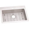 Elkay Crosstown Drop-In/Undermount Stainless Steel 25 in. 1-Hole Single Bowl ADA Compliant Kitchen Sink with Bottom Grid