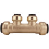 Tectite 3/4 in. x 3/4 in. Brass Push-To-Connect Inlets with 2-Port Open Manifold 1/2 in. Push-To-Connect Outlets