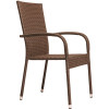 Patio Sense Morgan Stacking Resin Wicker Outdoor Dining Chair in Mocha (4-Pack)