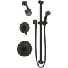 Symmons Dia 2-Handle 1-Spray Shower Trim with 1-Spray Hand Shower in Matte Black (Valves not Included)