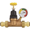 Tectite 3/4 in. Bronze Double Union Push-To-Connect Water Pressure Regulator with Gauge
