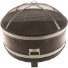 Pleasant Hearth Colossal 36 in. Round Steel Fire Pit in Black and Silver with Cooking Grid