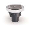 Zurn EZ PVC Slab on Grade Square Drain with 5 in. Nickel Bronze Strainer and 2 in. x 3 in. Outlet