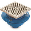 Zurn 6 in. Square Nickel Bronze Floor Drain with 2 in. No-Hub Outlet and Cast Iron Body