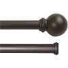 Kenney Chelsea 28 in. - 48 in. Adjustable 5/8 in. Double Decorative Window Curtain Rod in Black