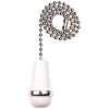 Commercial Electric 12 in. White and Chrome Wooden Cone Pull Chain for Ceiling Fan and Lights