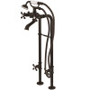 Kingston Brass Traditional 3-Handle Claw Foot Freestanding Tub Faucet with Handshower Combo Set in Oil Rubbed Bronze