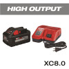 Milwaukee M18 18-Volt Lithium-Ion HIGH OUTPUT Starter Kit with XC 8.0Ah Battery and Rapid Charger