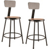 National Public Seating NPS 24 in. Black Heavy Duty Steel Stool With Backrest (2-Pack)