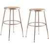 National Public Seating 19 in. - 27 in. Height Grey Adjustable Heavy-Duty Steel Stool (2-Pack)