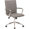 BOSS Office Products Gray Contemporary Styled Task Chair with Chrome Finish Arms and Adjustable Seat Height