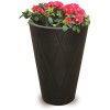 Mayne Versailles 26 in. Tall Self-Watering Black Polyethylene Planter