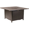 Fire Sense Walkers 42 in. x 24 in. Square Aluminum Propane Fire Pit Table in Antique Bronze