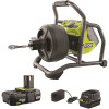 RYOBI ONE+ 18V Hybrid Drain Auger Kit with 50 ft. Cable, 2 Ah Battery, 18V Charger, and Accessories