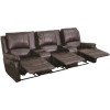 Carnegy Avenue 96 in. Brown Faux Leather 3-Seater Bridgewater Sofa with Square Arms