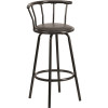 Carnegy Avenue Crown Back Black Metal 30 in. Bar Stool with Black Vinyl Swivel Seat Carnegy Avenue Crown Back Black Metal 30 in. Bar Stool with Black Vinyl Swivel Seat