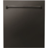 ZLINE 24" Black Stainless Top Control Dishwasher with Stainless Steel Tub and Traditional Style Handle, 52 dBa