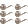 Defiant Naples Satin Nickel Passage Hall/Closet Door Lever Contractor Pack (6-Piece)