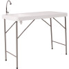45 in. Granite White Plastic Tabletop Metal Frame Folding Table