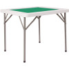 34.5 in. Granite White Plastic Tabletop Metal Frame Folding Table