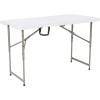 48 in. Granite White Plastic Tabletop Metal Frame Folding Table