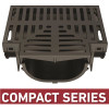 U.S. TRENCH DRAIN Compact Series Tee for 3.2 in. Trench and Channel Drain Systems with Black Grate