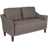 Carnegy Avenue 57.5 in. Dark Gray Cotton 2-Seater Loveseat with Square Arms