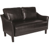 Carnegy Avenue 57.5 in. Black Faux Leather 2-Seater Loveseat with Square Arms