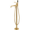Kingston Brass Country Single-Handle Freestanding Claw Foot Tub Faucets with Hand Shower in Brushed Brass