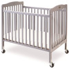 LA Baby Gray Little Wood Crib-Mini/Portable Folding Wood Crib