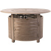 Fire Sense Thatcher 42 in. x 24 in. Round Aluminum LPG Fire Pit Table in Barnwood