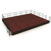 National Public Seating NPS 16 ft. x 20 ft. Stage Package, 16 in. H Red Carpet Shirred Pleat Black Skirting