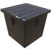 13 in. Storm Water Pit and Catch Basin for Modular Trench and Channel Drain Systems with Galvanized Steel Grate