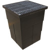 18 in. Storm Water Pit and Catch Basin for Modular Trench and Channel Drain Systems with Galvanized Steel Grate