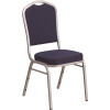 Carnegy Avenue Navy Fabric/Silver Frame Stack Chair