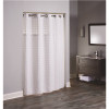 Hookless Shimmy 77 in. L White Square Shower Curtain with Sheer Window and Snap Liner (Case of 12)