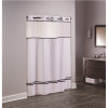 Hookless Escape 77 in. L Shower Curtain with Sheer Window and Snap Liner White with Black Accents (Case of 12)