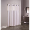 Hookless 74 in. L Double H White Shower Curtain with Sheer Window and Snap Liner (Case of 12)