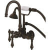 Kingston Brass Vintage 3-3/8 in. Center 3-Handle Claw Foot Tub Faucet with Handshower in Oil Rubbed Bronze