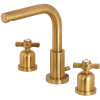 Kingston Brass Millennium 8 in. Widespread 2-Handle High-Arc Bathroom Faucet in Brushed Brass