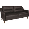 Carnegy Avenue 70 in. Black Faux Leather 3-Seater Bridgewater Sofa with Round Arms