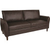 Carnegy Avenue 71.5 in. Brown Faux Leather 3-Seater Bridgewater Sofa with Round Arms